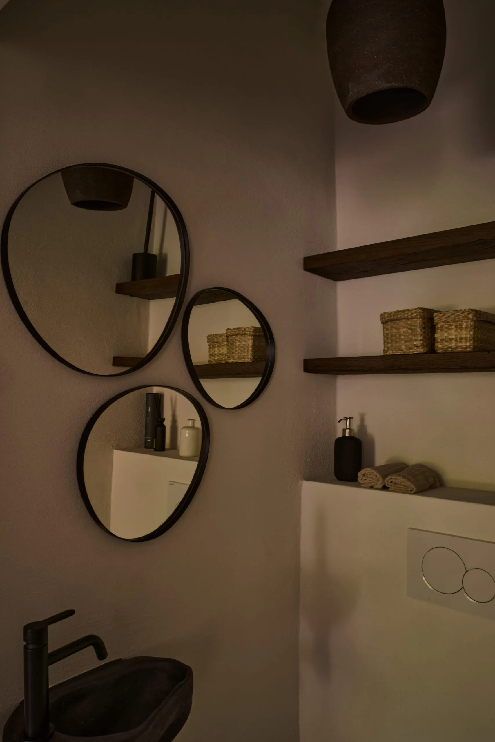 Bedroom with bunk beds and painted wooden details